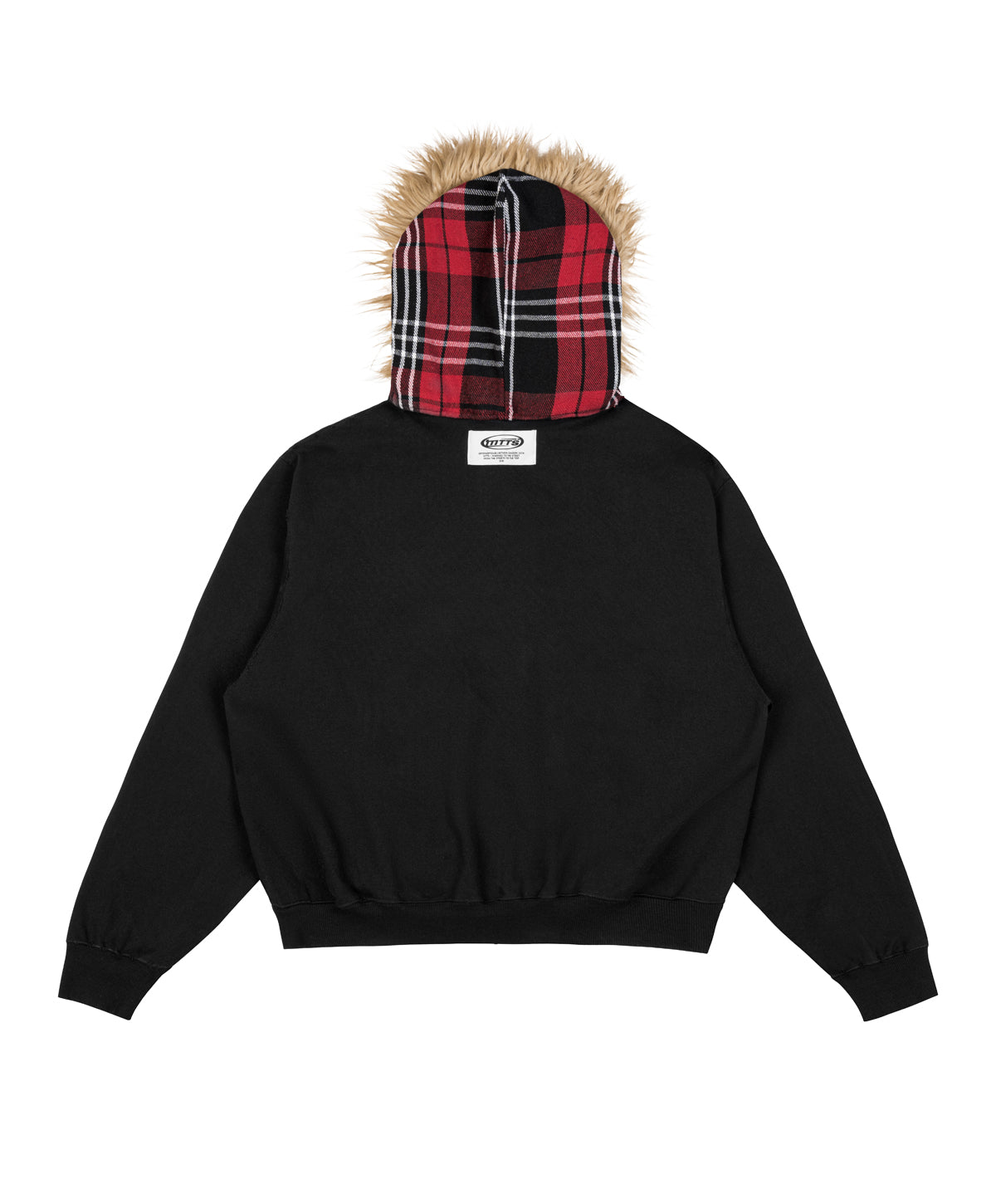 FUR METAL LOGO ZIP HOODIE / BLACK