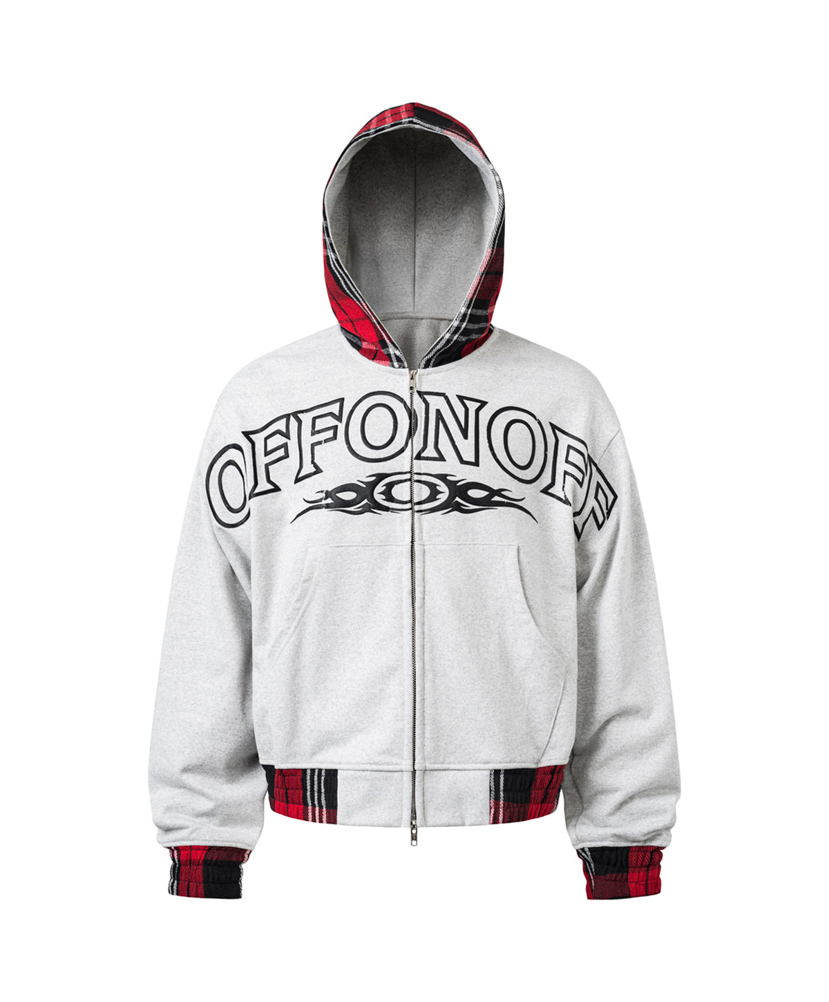 OFFONOFF TRIBAL LOGO FULLZIP HOODIE / GREY