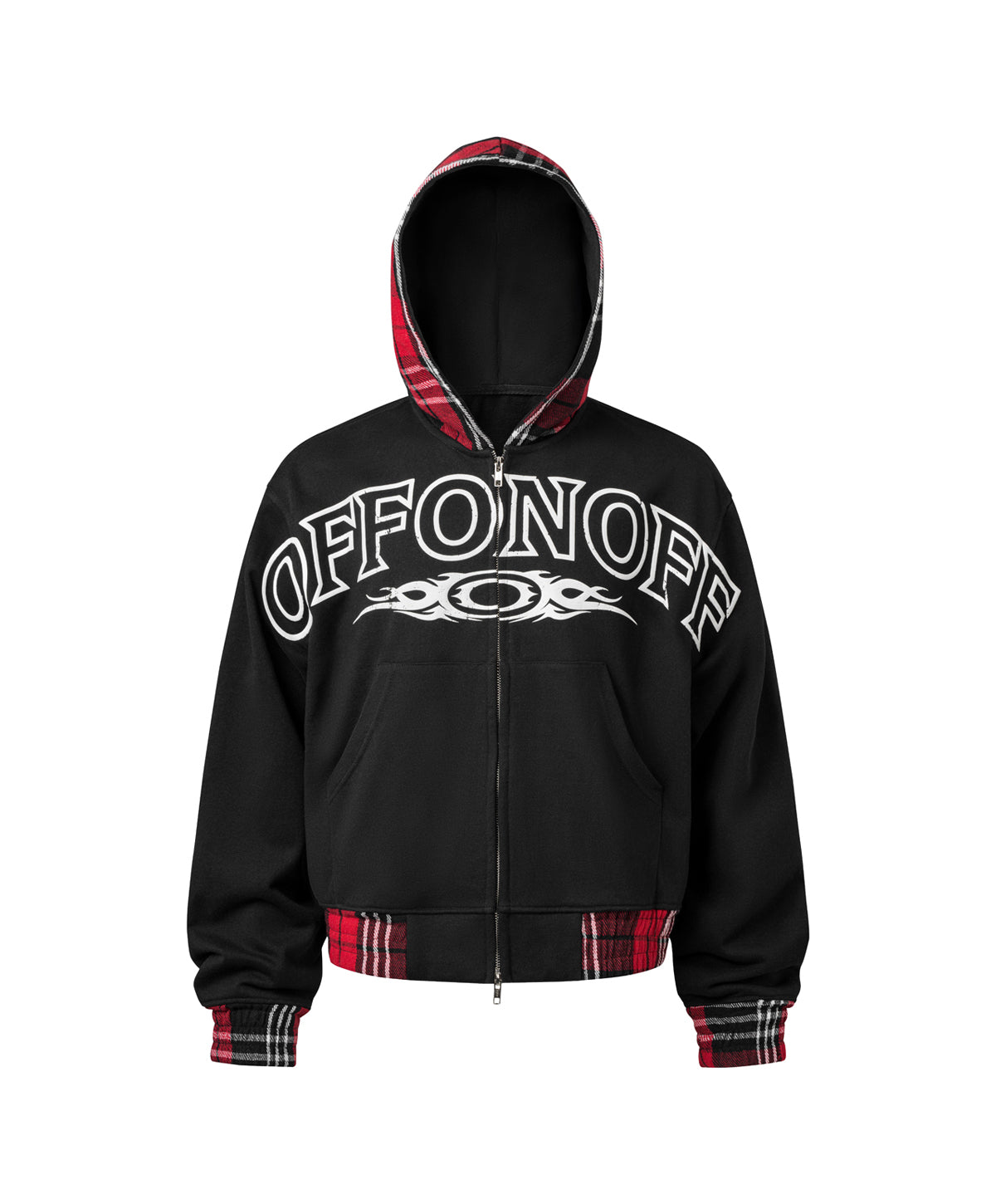 OFFONOFF TRIBAL LOGO FULLZIP HOODIE / BLACK