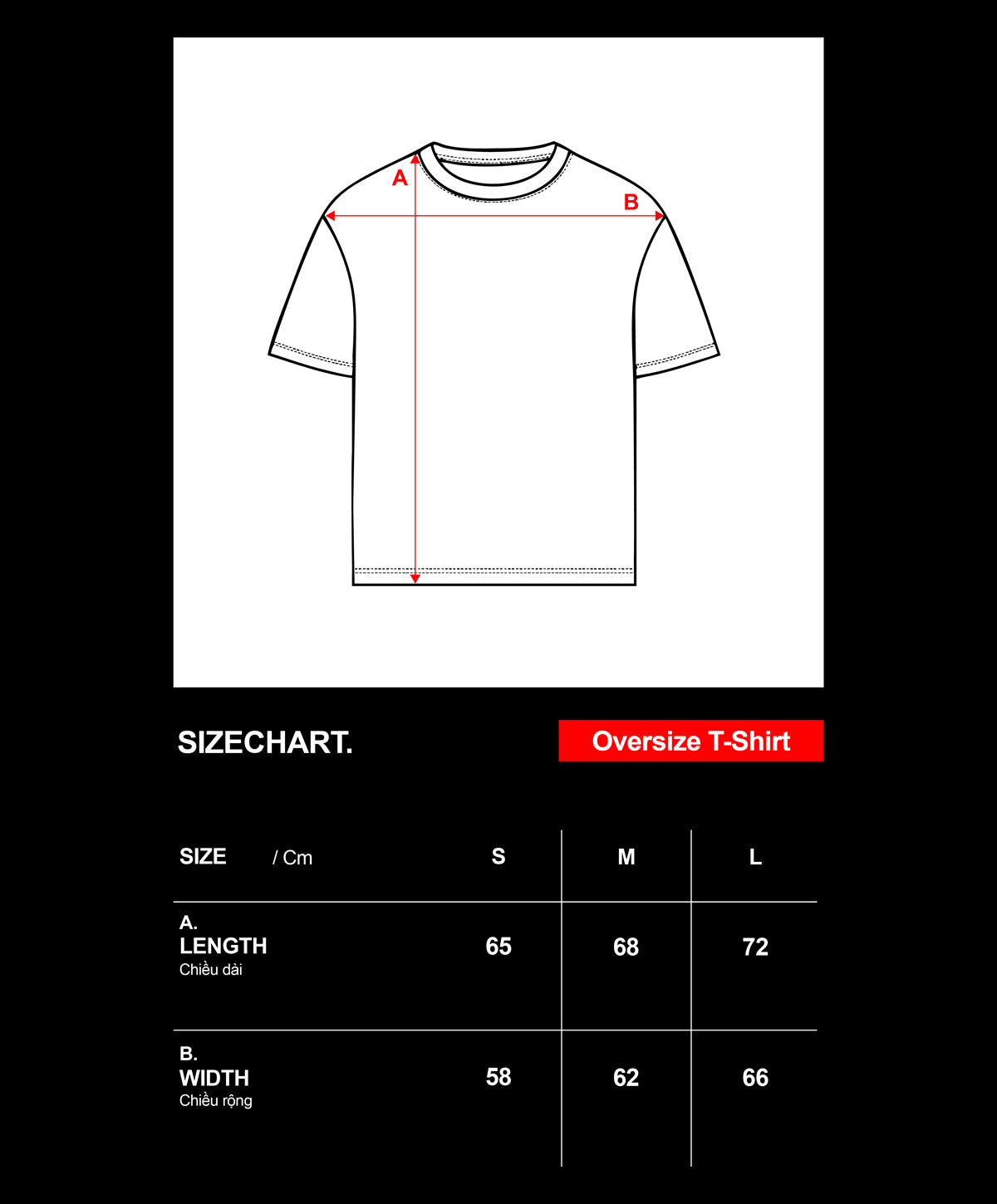 SKULL OVERSIZE TEE / BLACK RED