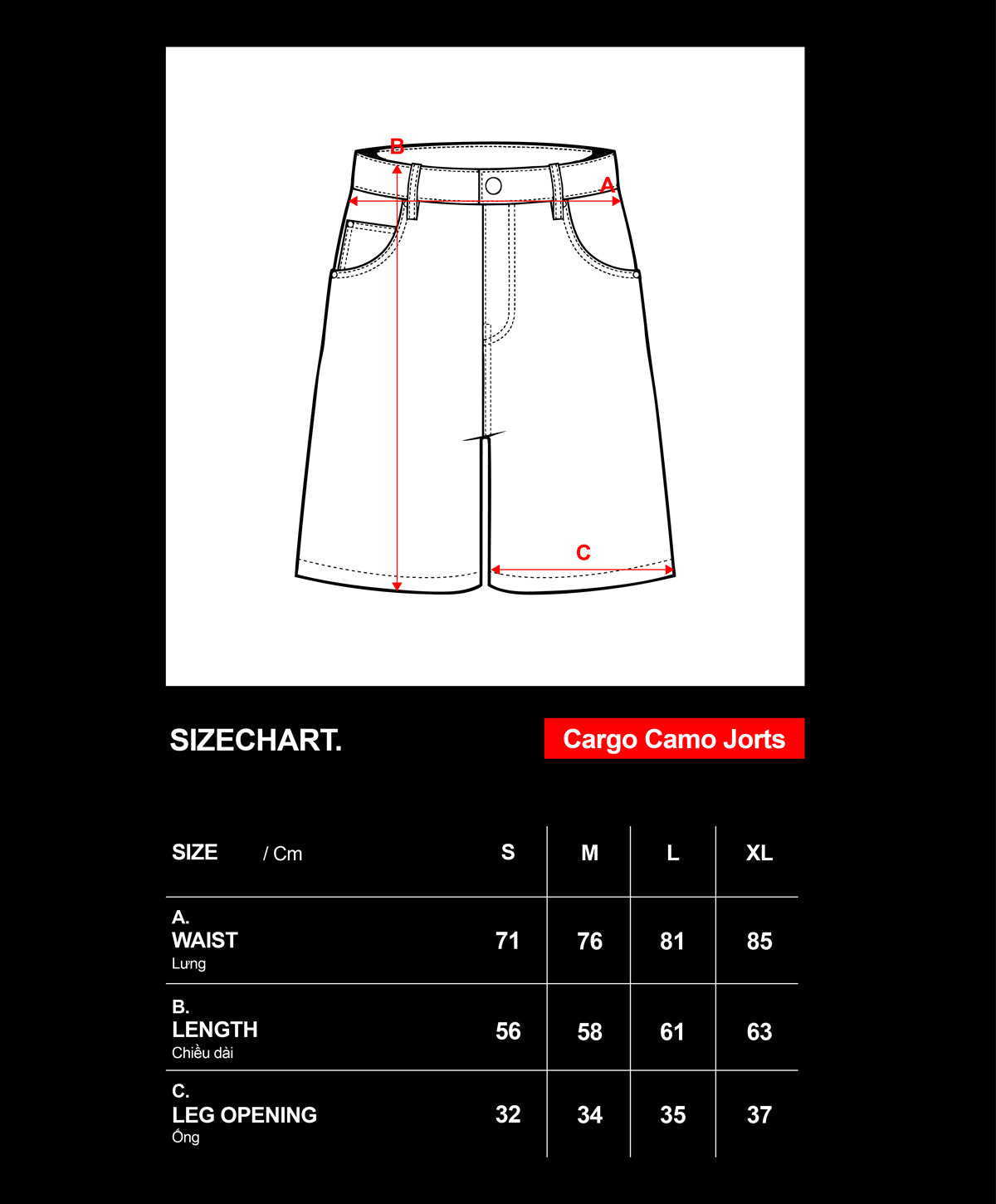 CAMO CARGO BAGGY JORT