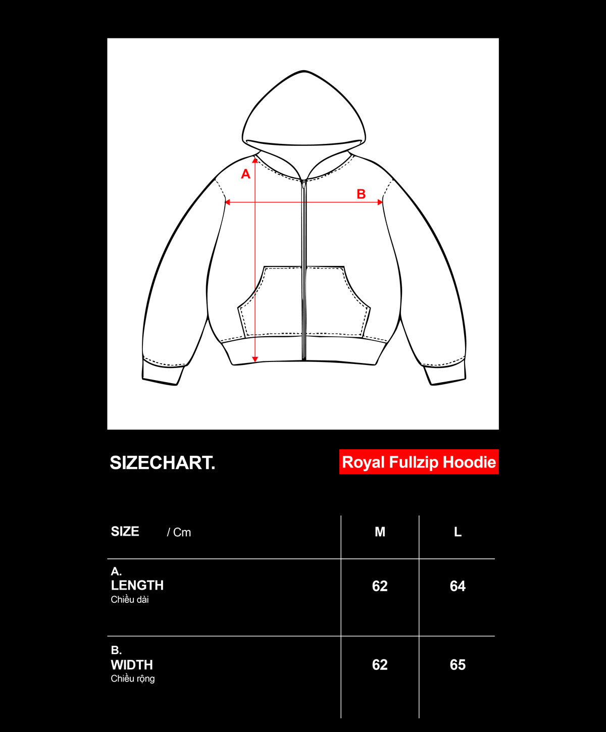 ROYAL FULLZIP HOODIE / BLACK