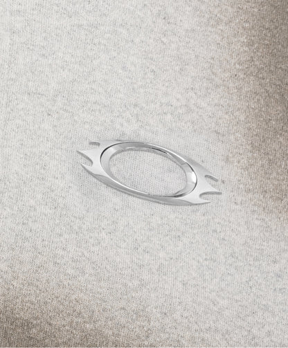 FUR METAL LOGO ZIP HOODIE / GREY