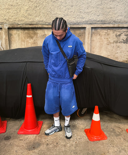 BASIC WAXED HOODIE [ blue ]