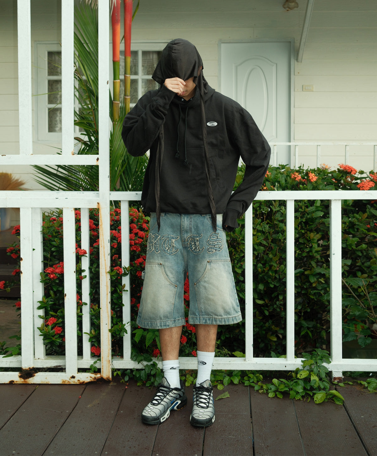 BASIC WAXED HOODIE [ black ]