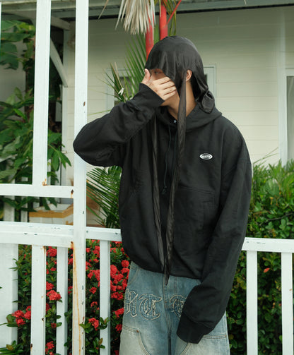 BASIC WAXED HOODIE [ black ]