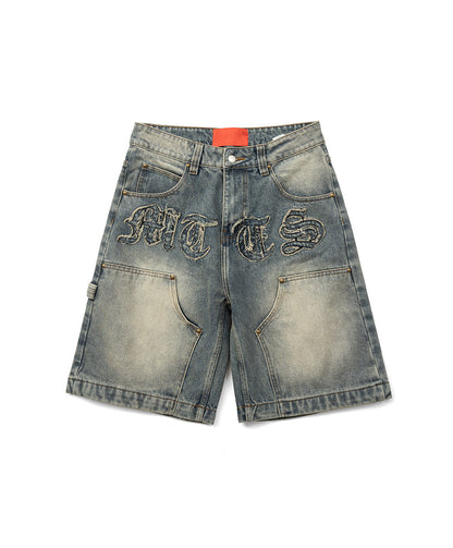 PATCH DENIM SHORT / BLUE
