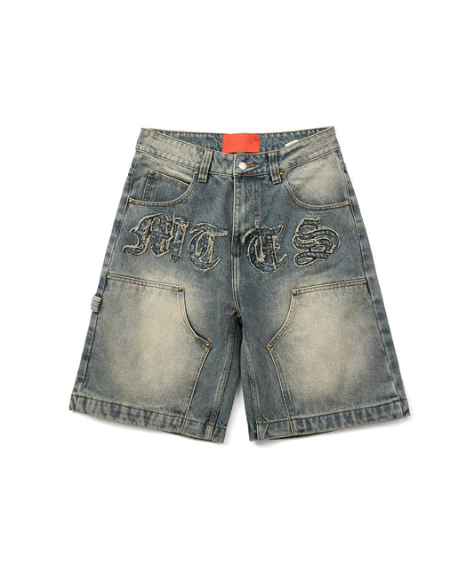 PATCH DENIM SHORT / BLUE