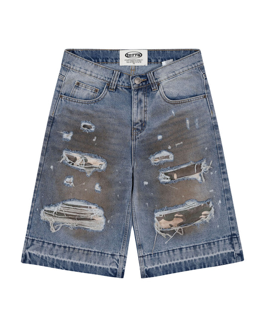 RP CAMO LAYER DENIM JORTS