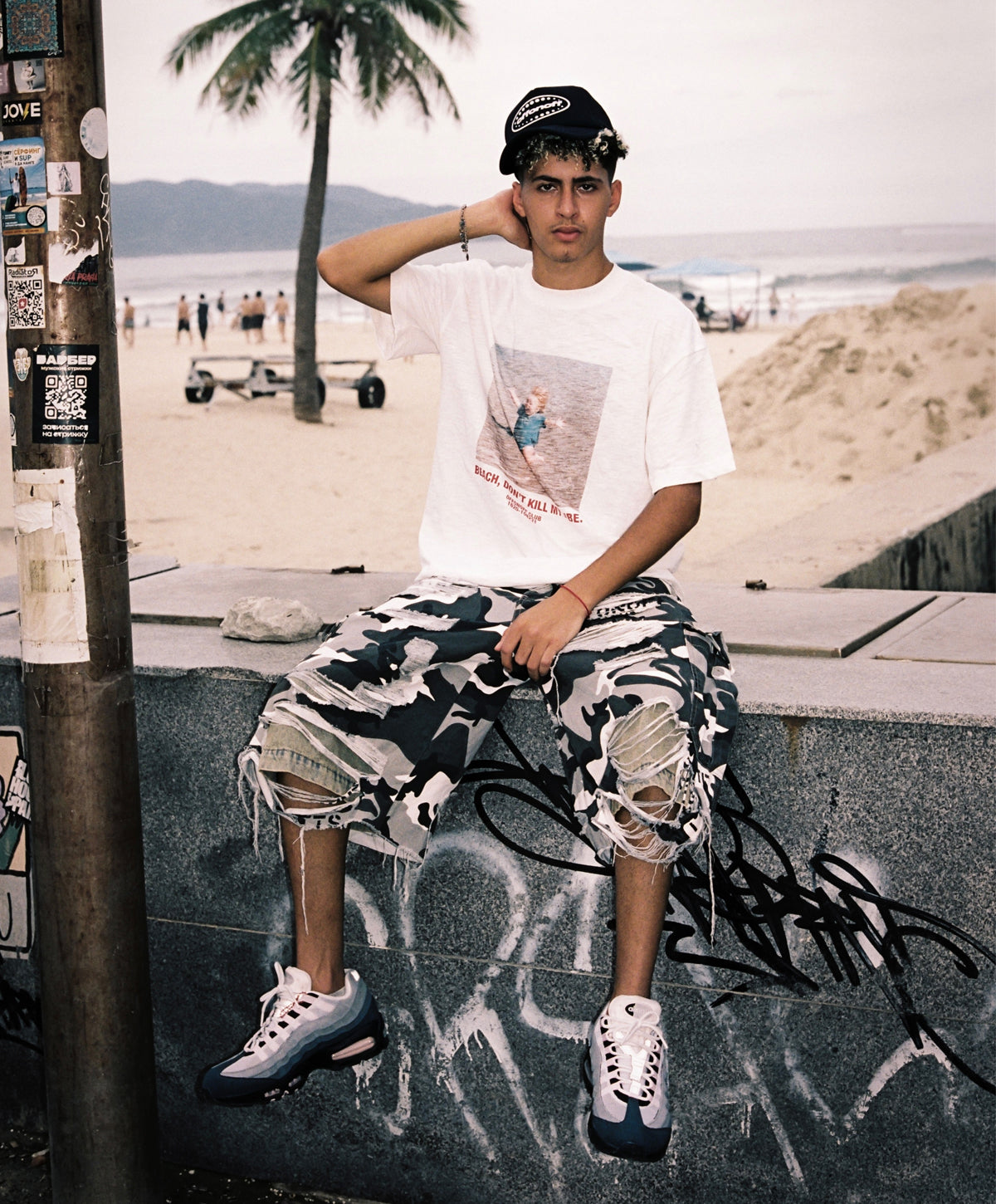 OFFONOFF BEACH  SLUB TEE / WHITE
