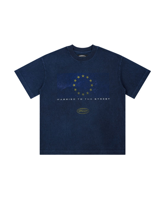 EUROPE WAXTED TEE / BLUE WAXED