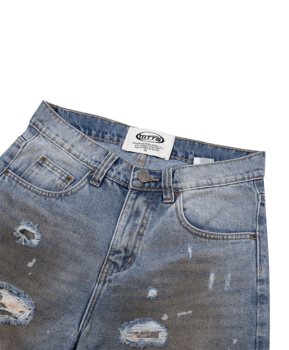 RP CAMO LAYER DENIM JORTS