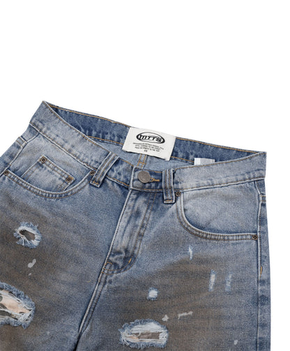 RP CAMO LAYER DENIM JORTS