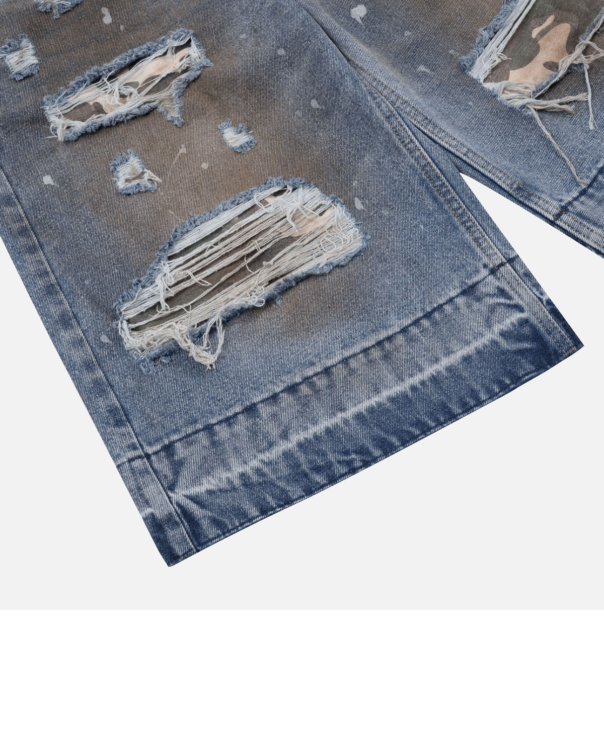 RP CAMO LAYER DENIM JORTS