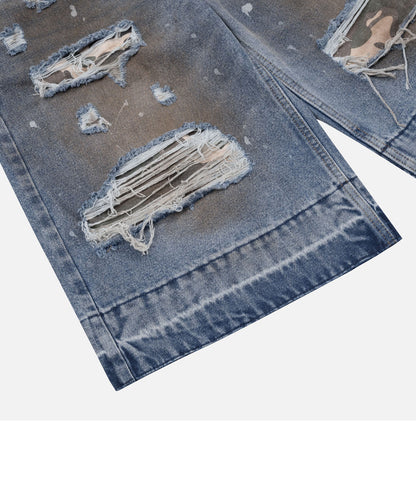 RP CAMO LAYER DENIM JORTS