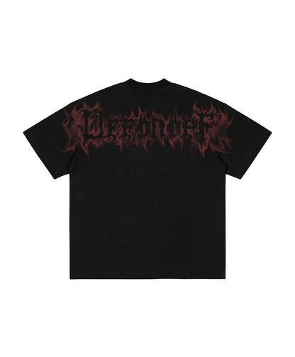 SKULL OVERSIZE TEE / BLACK RED