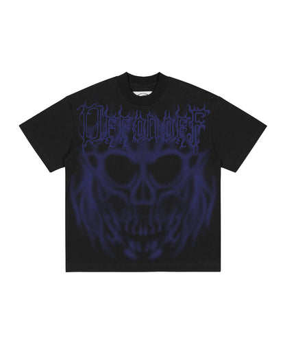 SKULL OVERSIZE TEE / BLACK BLUE