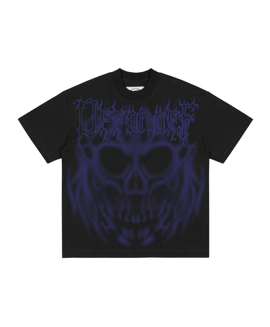 SKULL OVERSIZE TEE / BLACK BLUE