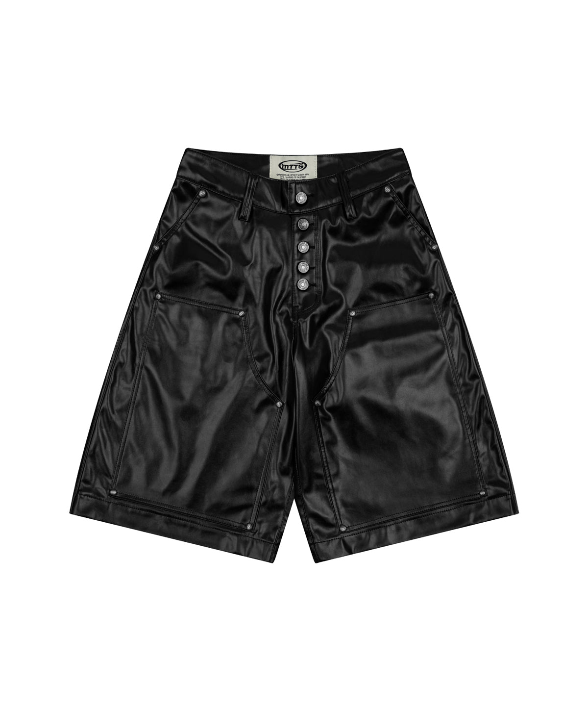DK LEATHER BAGGY JORT / BLACK