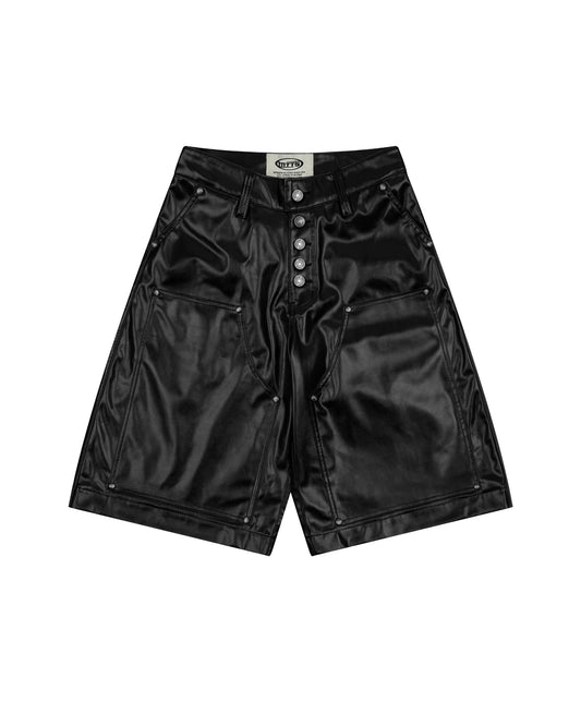 DK LEATHER BAGGY JORT / BLACK