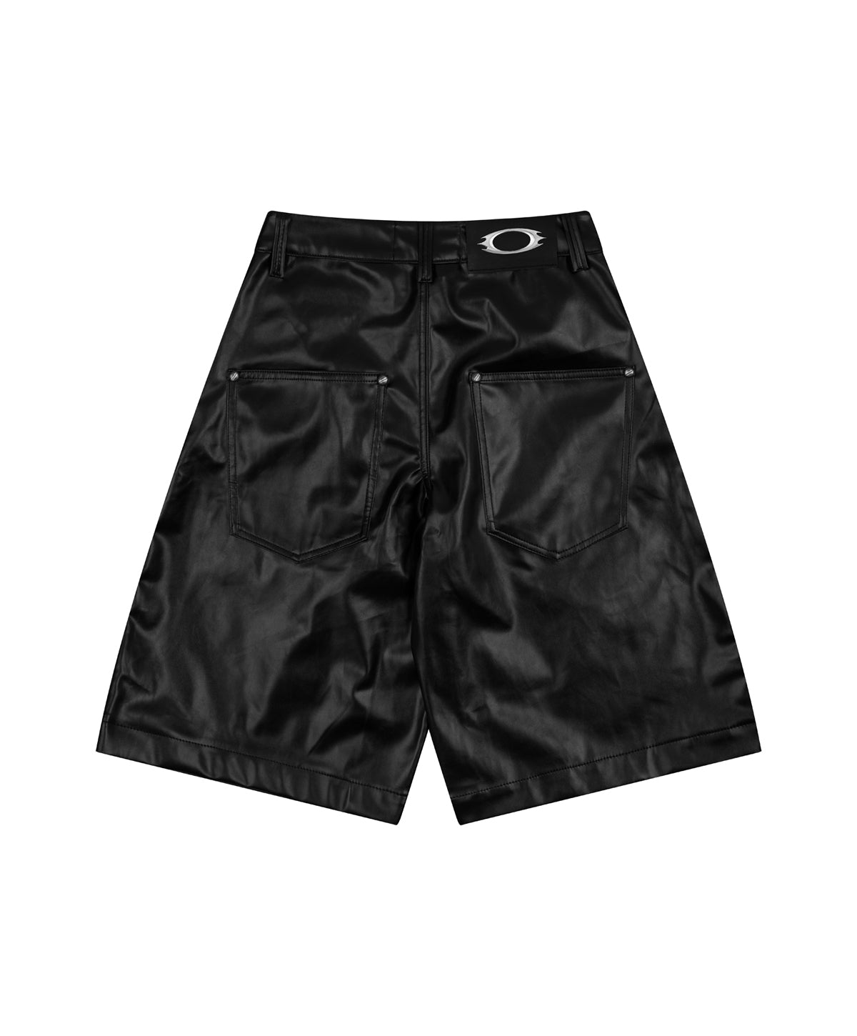 DK LEATHER BAGGY JORT / BLACK