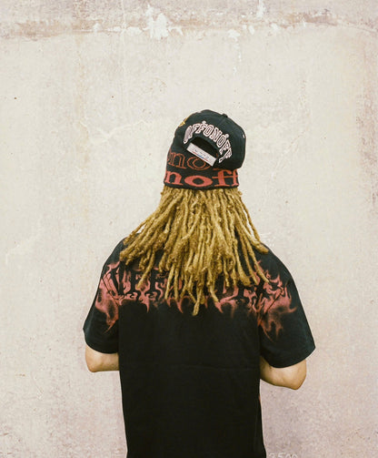 SKULL OVERSIZE TEE / BLACK RED