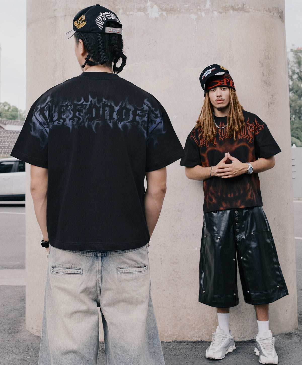 SKULL OVERSIZE TEE / BLACK BLUE
