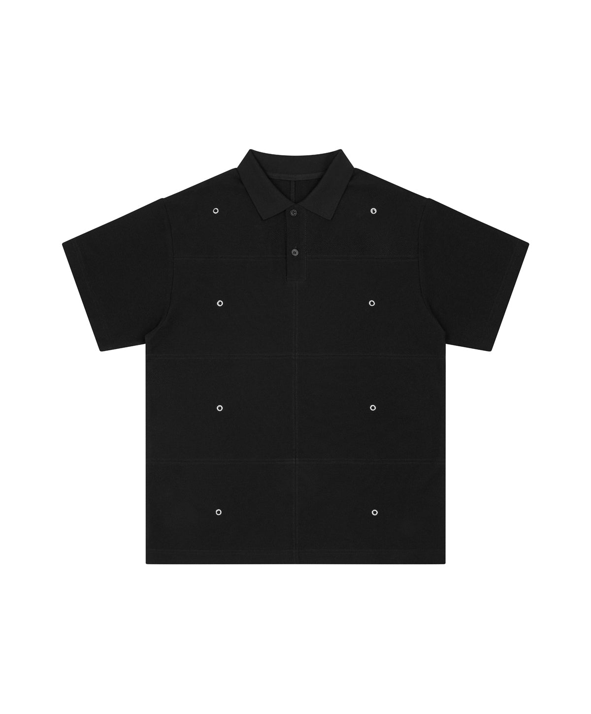 OFFONOFF EYELET POLO / BLACK