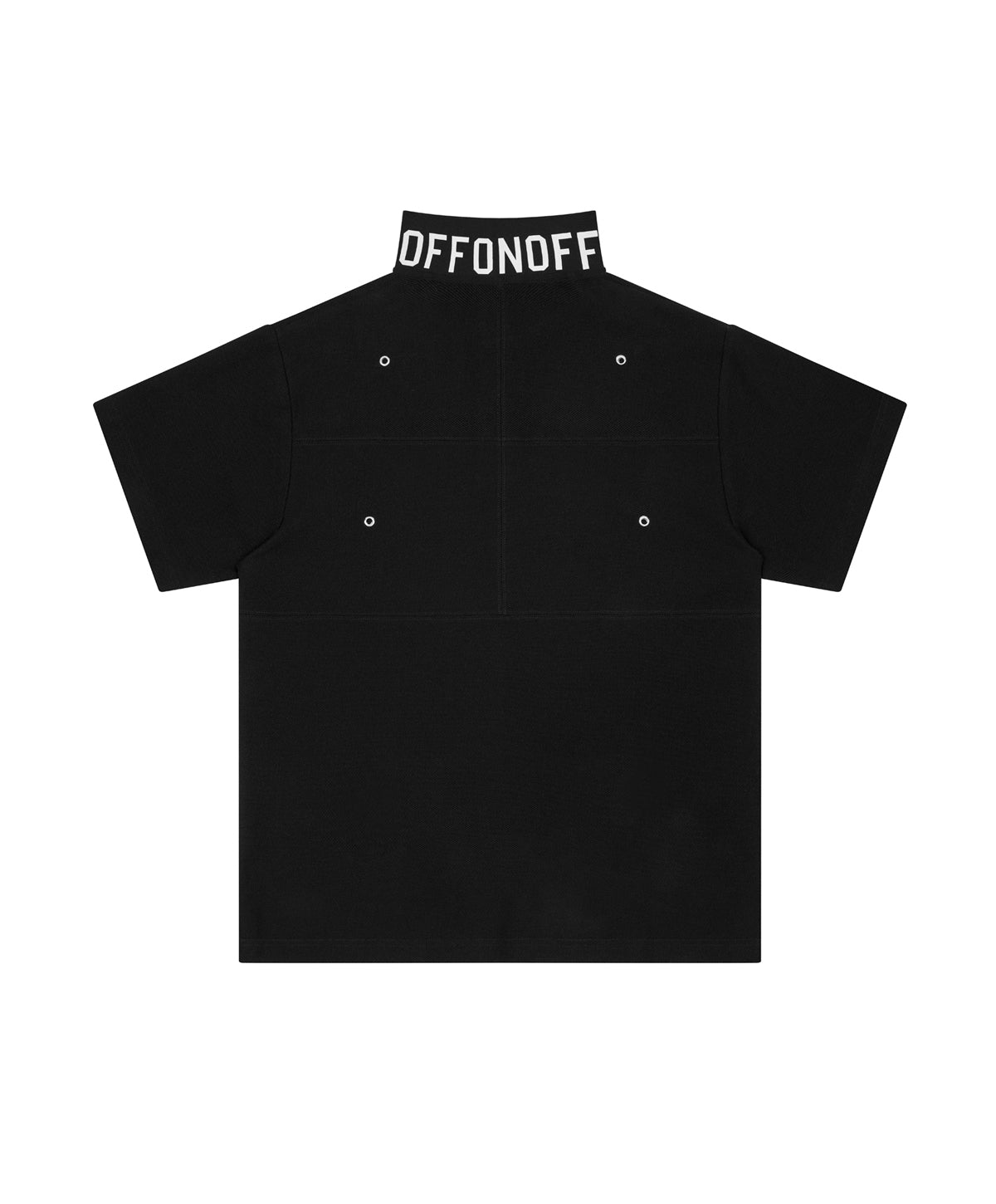 OFFONOFF EYELET POLO / BLACK
