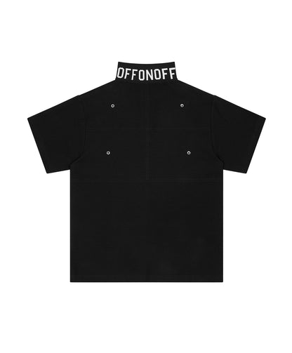 OFFONOFF EYELET POLO / BLACK