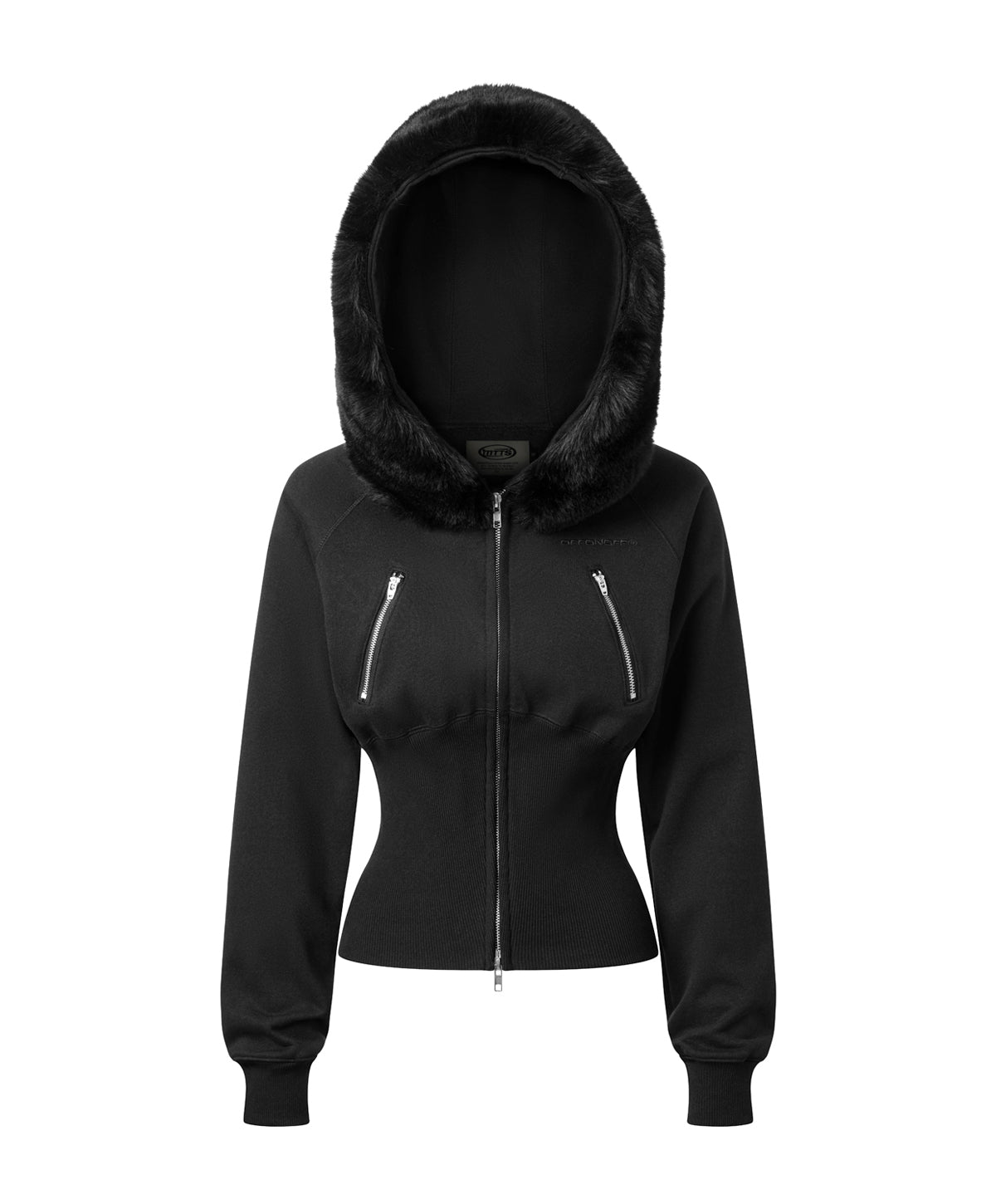 OFFONOFF WOMAN FUR ZIP HOODIE
