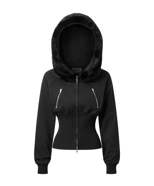 OFFONOFF WOMAN FUR ZIP HOODIE