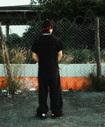 OFFONOFF EYELET POLO / BLACK