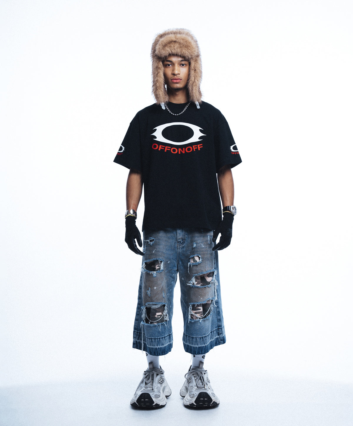 RP CAMO LAYER DENIM JORTS