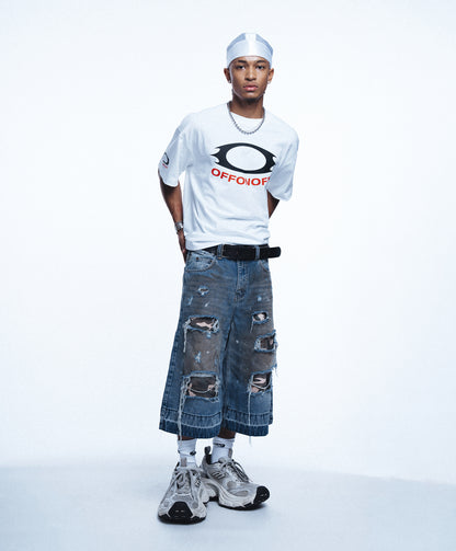 RP CAMO LAYER DENIM JORTS