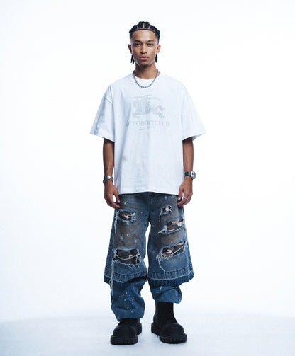 RP CAMO LAYER DENIM JORTS