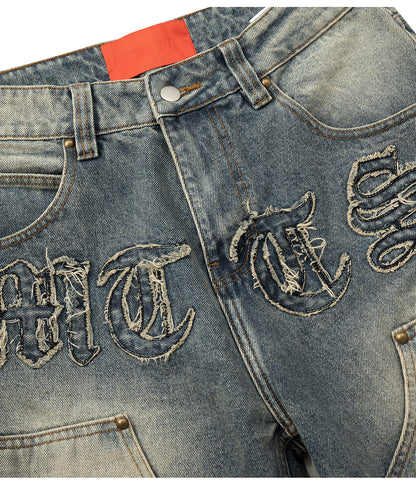 PATCH DENIM SHORT [ blue ]