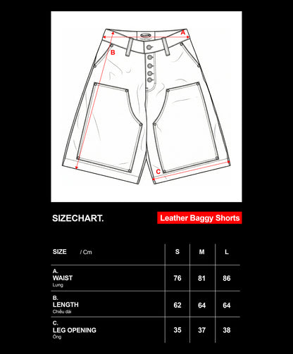 DK LEATHER BAGGY JORT / BLACK