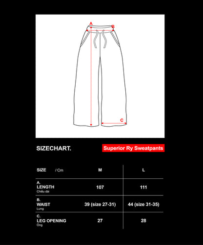 SUPERIOR RY LOGO SWEATPANTS / BLACK